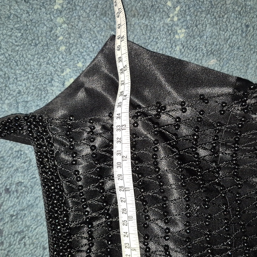 Vintage Susan Roselli For Vijack Beaded Accent Floor Length Satin Dress Size 10 - Picture 4 of 8